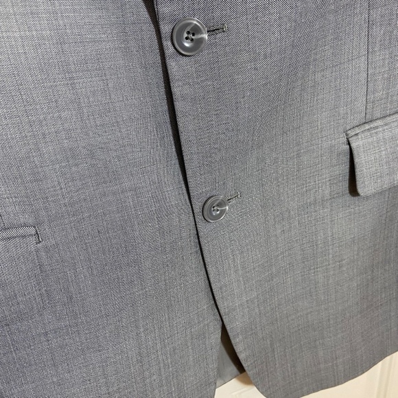 Michael Kors Mens 2 Button Sport Jacket Grey Striped Wool Blend Stretch Wedding - Picture 4 of 6